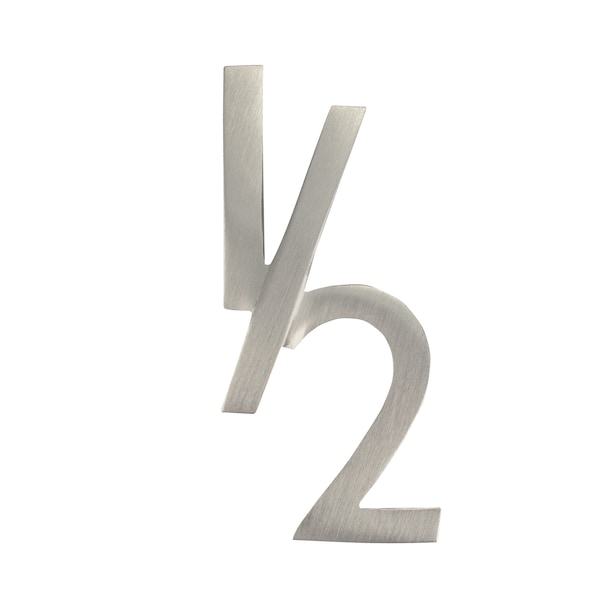 Architectural Mailboxes Brass 4 inch Floating House Letter Satin Nickel Half - 3582SN-HALF