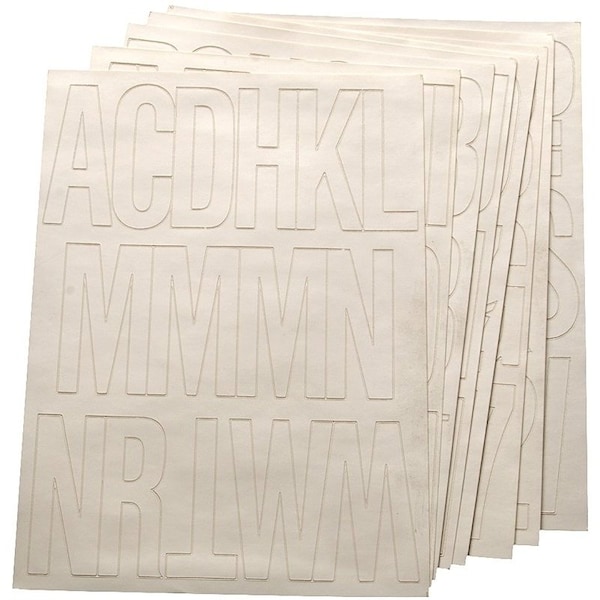 Hy-Ko Die-Cut Number and Letter Set, 3 in H Character, White Character, White Background, Vinyl - 30015