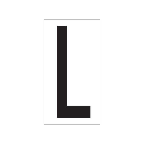 Bsc Preferred 3-1/2'' ''L'' Vinyl Warehouse Letter Labels, 50PK - BUY00021736