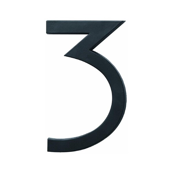Hy-Ko FM-6 Architectural Series House Number, Character: 3, 6 in H Character, Black Character - FM-6/3