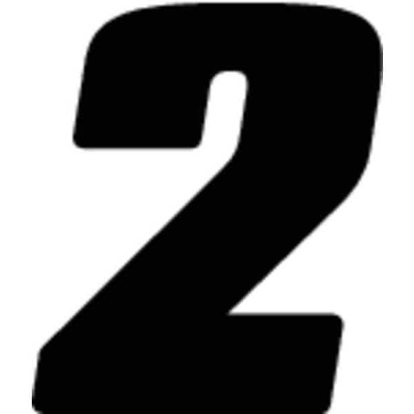 Hardline Products Number Label, Black, 5-1/2 in. H, No. 2, PK3 - DB53B-2