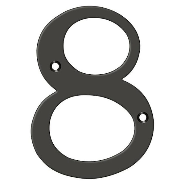 Deltana Numbers, Solid Brass Oil Rubbed Bronze 4" - RN4-8U10B