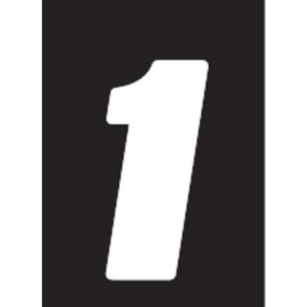 Hardline Products Number Label, Wht, Vinyl, 4 in. H, No. 1, PK3 - DB43W-1