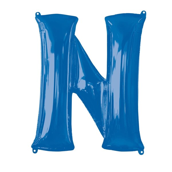 Anagram 32 in. Letter N Shape Foil Balloon Blue - 86460