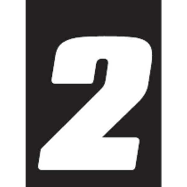 Hardline Products Number Label, Wht, Vinyl, 7 in. H, No. 2, PK3 - DB73W-2