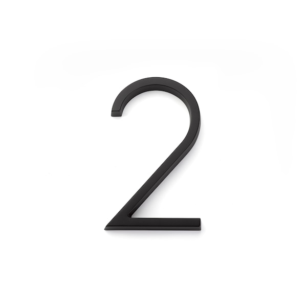 Emtek 7in Modern # 2 House Number Flat Black Finish - 2832US19