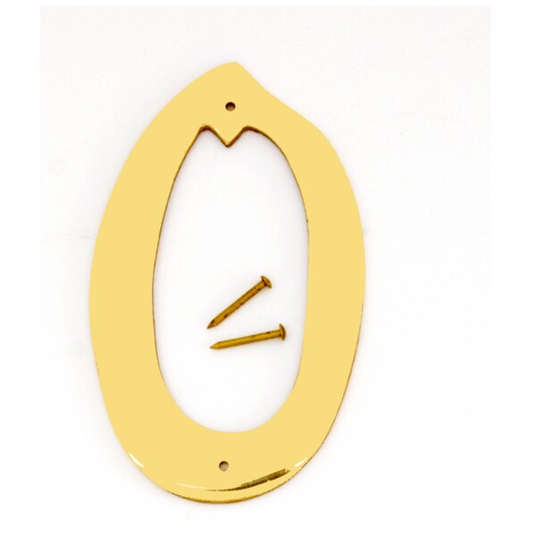 Hy-Ko 4In Decorative Brass Number 0, 10PK - A20090