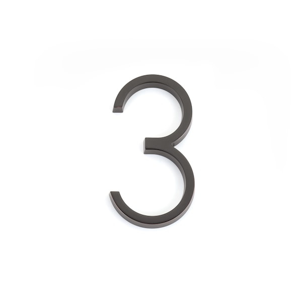 Emtek 7in Modern # 3 House Number Oil Rubbed Bronze Finish - 2833US10B