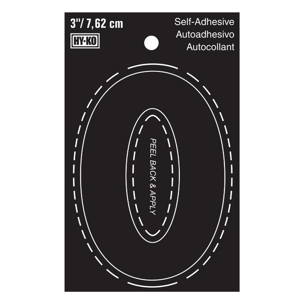 Hy-Ko 3In Black Vinyl Number 0, 10PK - A30410