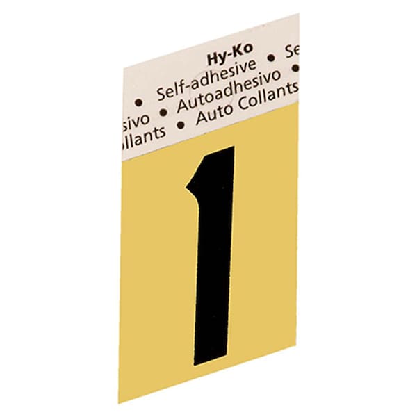 Hy-Ko 1.5In Gold Aluminum Number 1, 10PK - B00247