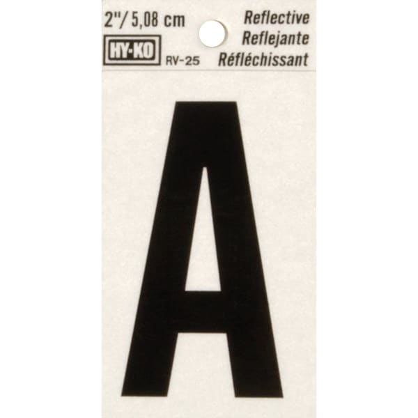 Hy-Ko Vinyl 2 In. Reflective Adhesive Letter, A - RV-25/A