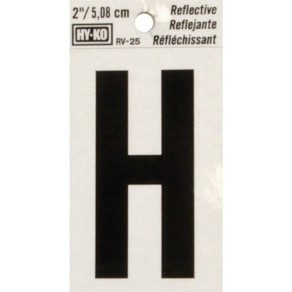 Hy-Ko Vinyl 2 In. Reflective Adhesive Letter, H - RV-25/H