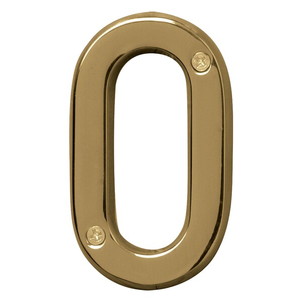 Hy-Ko 4In Polished Brass Number 0, 3PK - A30900