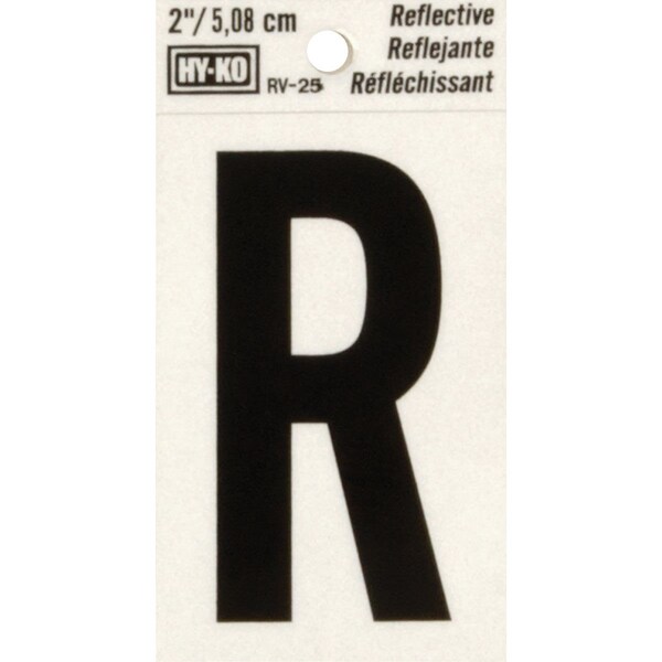 Hy-Ko Vinyl 2 In. Reflective Adhesive Letter, R - RV-25/R