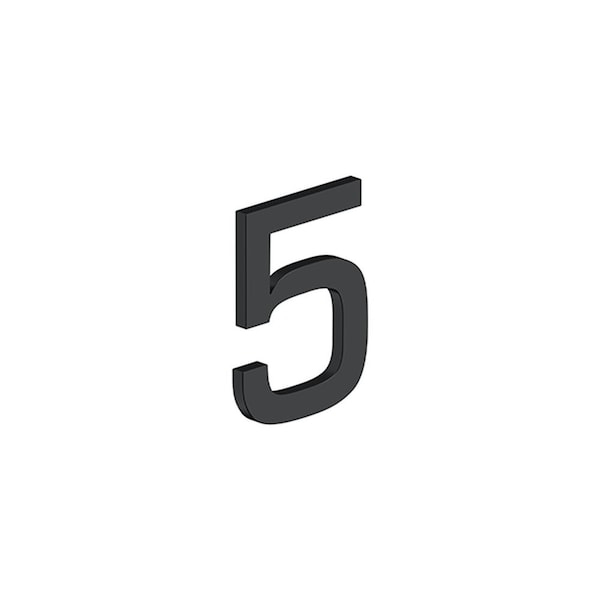 Deltana 4 House Number 5 with Risers Black Finish - RNE-5U19