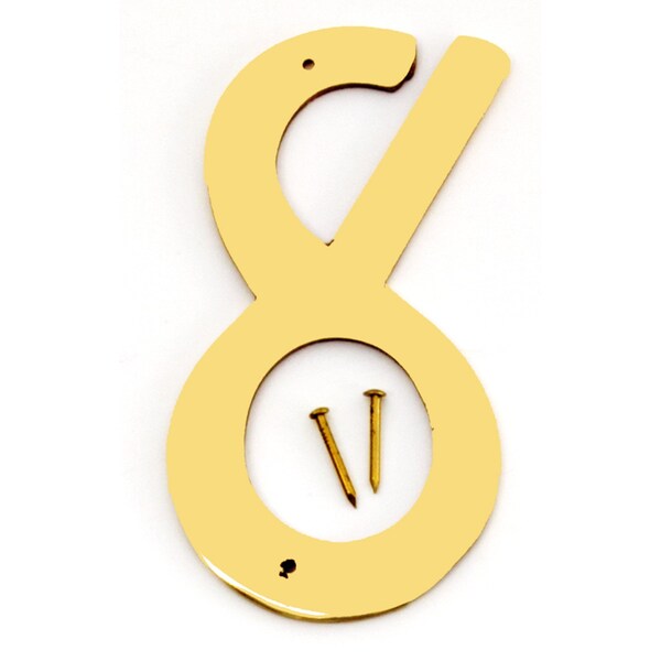 Hy-Ko 4In Decorative Brass Number 8, 10PK - A20098