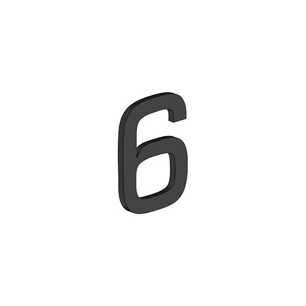 Deltana 4 House Number 6 with Risers Black Finish - RNE-6U19