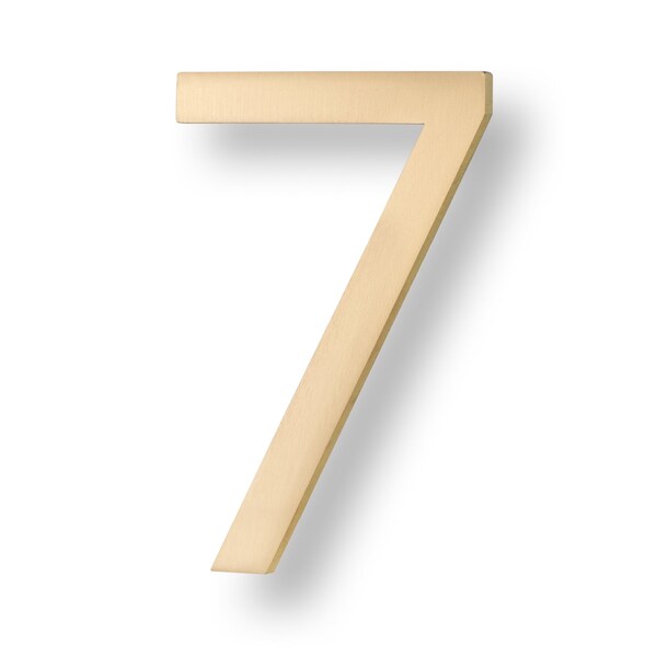 Sure-Loc Hardware Sure-Loc Hardware Floating House Number, 6, No. 7, Satin Brass - HNF6-7 SB