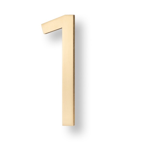 Sure-Loc Hardware Sure-Loc Hardware Floating House Number, 6, No. 1, Satin Brass - HNF6-1 SB
