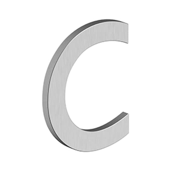 Deltana 4 Stainless Steel House Letter C with Risers Satin Stainless Steel Finish - RNBCU32D