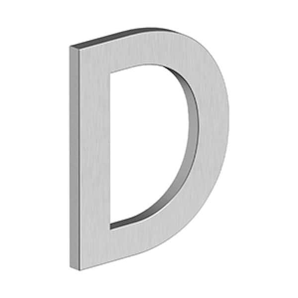 Deltana 4 Stainless Steel House Letter D with Risers Satin Stainless Steel Finish - RNBDU32D