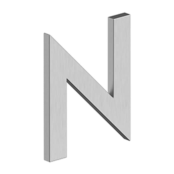 Deltana 4 Stainless Steel House Letter N with Risers Satin Stainless Steel Finish - RNBNU32D