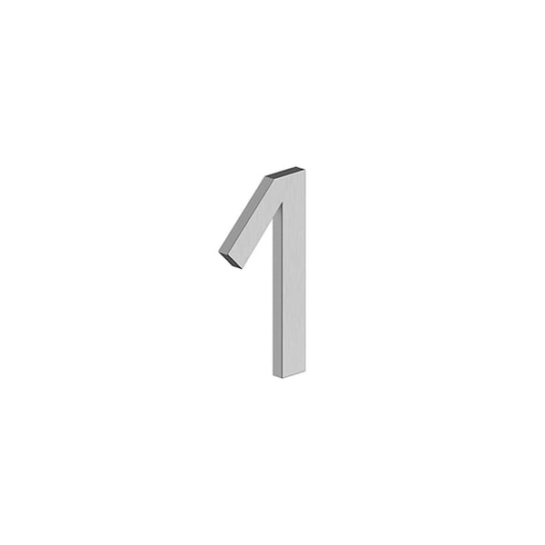 Deltana 4 House Number 1 with Risers Satin Stainless Steel Finish - RNE-1U32D