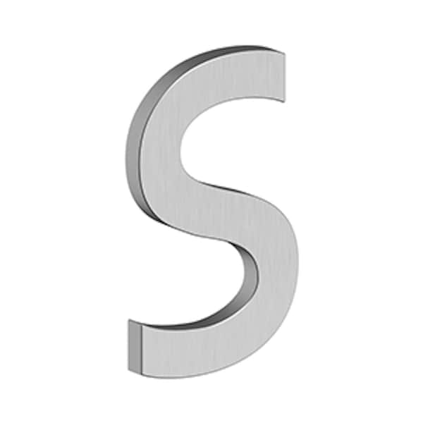 Deltana 4 Stainless Steel House Letter S with Risers Satin Stainless Steel Finish - RNBSU32D