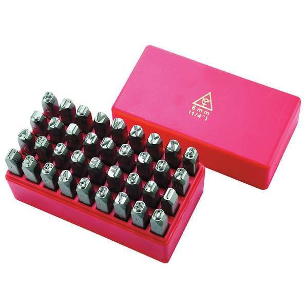 Zoro Select Letter and Number Set, 1/8 In. H, Steel - 1F111