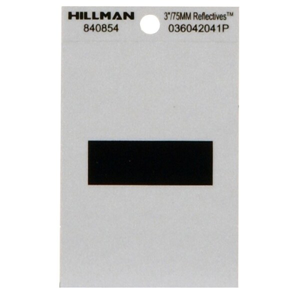 Hillman HILLMAN 3 in. Reflective Black Vinyl Self-Adhesive Special Character Hyphen 1 pc - 840854