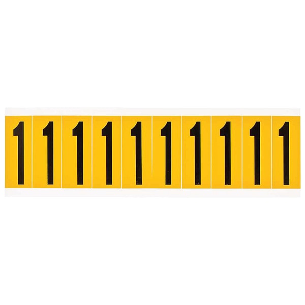 Brady Number Label, 1-15/16in.H Character, Vinyl - 1534-1