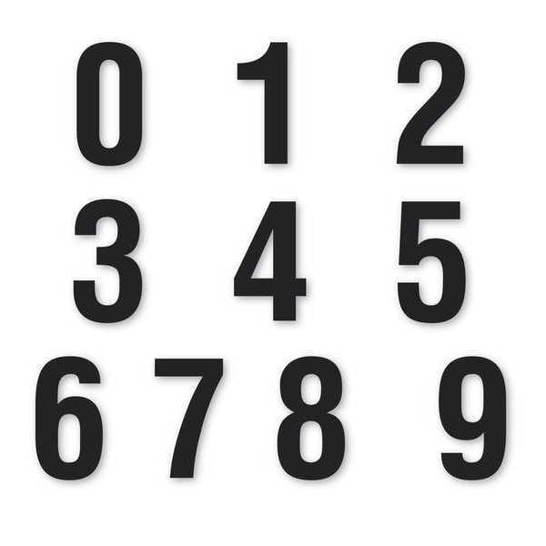 Magna Visual Die Cut Number Magnets, Black, 1-1/2, PK108 - DCN-157