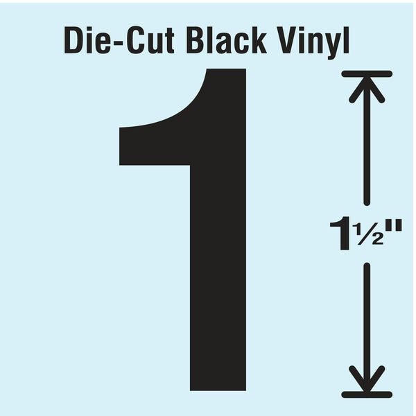 Stranco Die Cut Number Label, 1, 10 Cards, PK10 - DBV-1.5-1-10