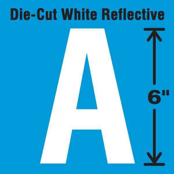 Stranco Die-Cut Reflective Letter Label, A, 6In H - DWR-6-A-EA