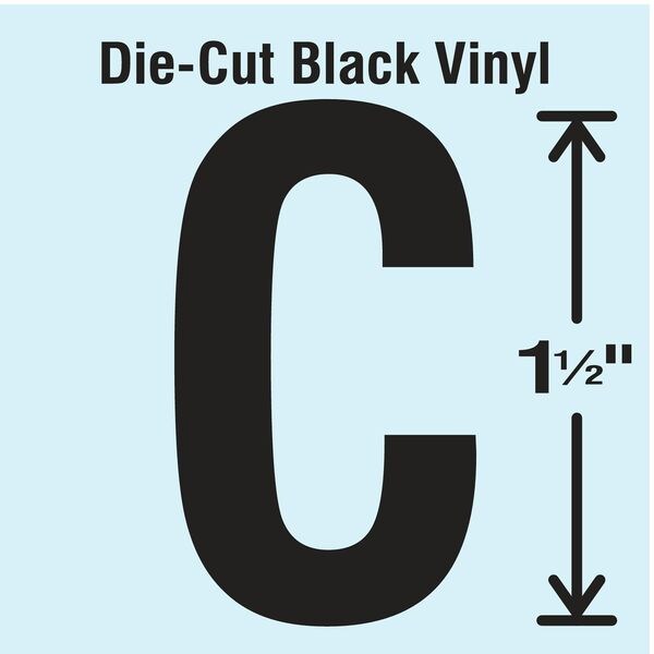 Stranco Die Cut Letter Label, C, 10 Cards, PK10 - DBV-1.5-C-10