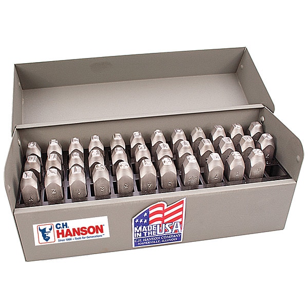 C.H. Hanson Steel Stamps Set, 1/4 in., 36 pcs. - 29275
