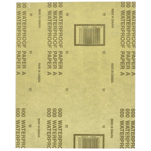 Norton Co 0 Sanding Sheet, 9 in L, 11 in W, 600A Grit, Ultra Fine, Aluminum Oxide Abrasive - 1223