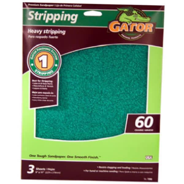Gator Finishing 7260 9 x 11 in 60 Grit EZ123 Sanding Sheet 3PK - 839413