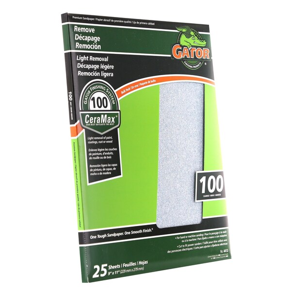 Gator Grit Gator CeraMax 11 in. L X 9 in. W 100 Grit Ceramic Sandpaper 1 pk - 3403
