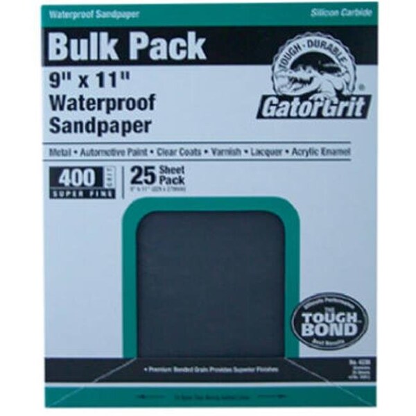 Gator Finishing Ali Industries 4238 9 in. x 11 ft. Ultra Fine 600 Grit Sandpaper; 25 Count - 285569
