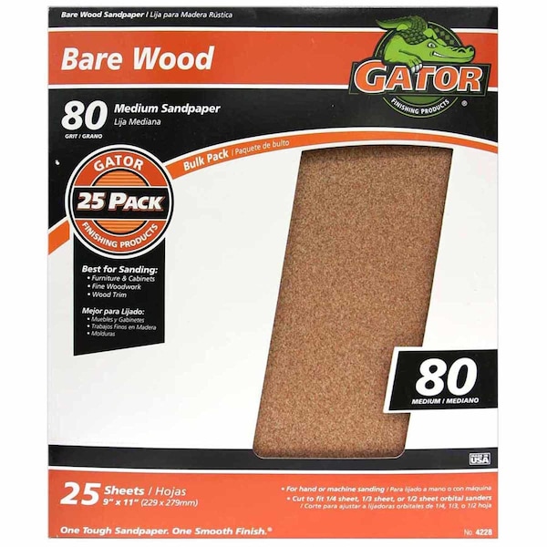 Gator Grit Gator 11 in. L X 9 in. W 80 Grit Garnet Sanding Sheet 1 pk - 3277