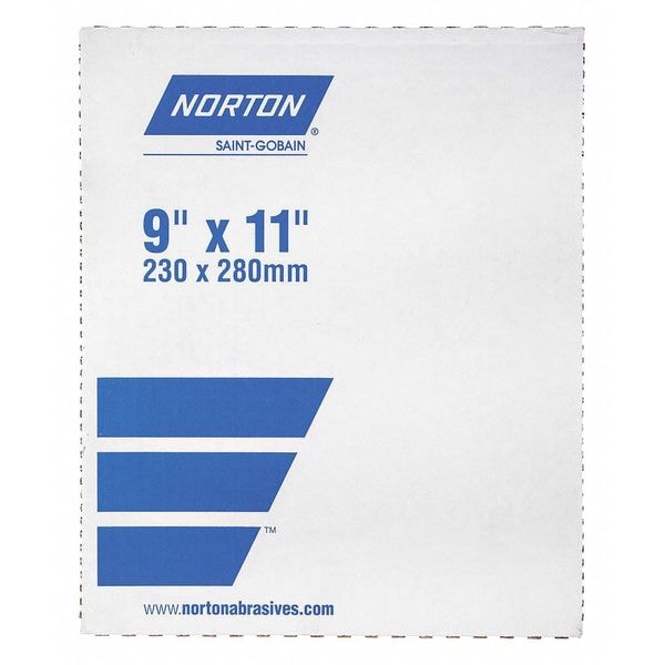 Norton Abrasives Sanding Sheet, 11" L, 9" W, Very Fine - 66261130331