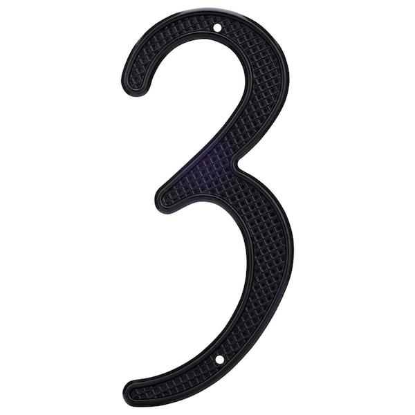 Delaney Hardware No. 3 BLACK METAL HOUSE NUMBER - 4205003