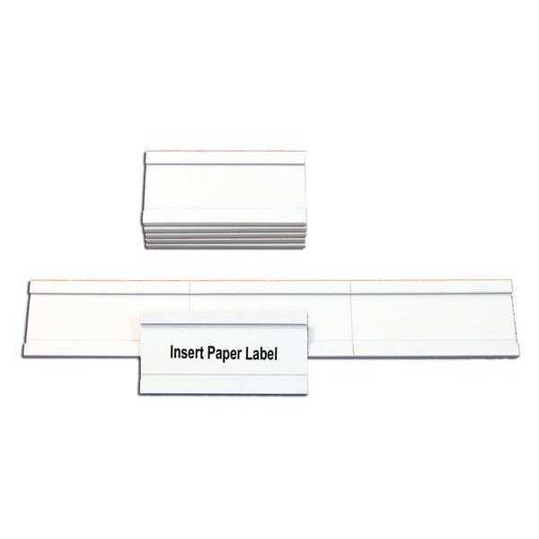 Mastervision MasterVision Magnetic Data Card Holders, Label Shelves/Cabinets/Boards, 25-Pack, 1x2", White - FM1325