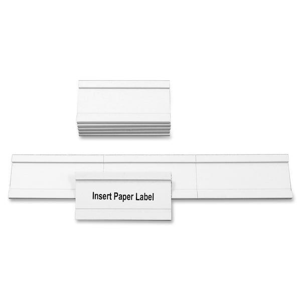 Mastervision MasterVision Magnetic Data Card Holders, Label Shelves/Cabinets/Boards, 25-Pack, 1x2", White - FM1325