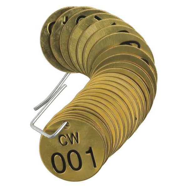 Brady Numbered Tag Set, 001 to 025, 25 Tags - 23256