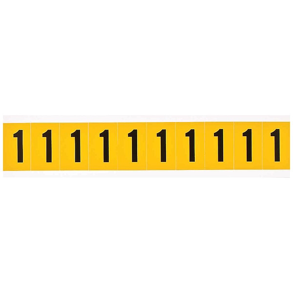 Brady Number Label, 1in.H Character, Vinyl - 1530-1