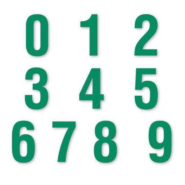Magna Visual Die Cut Number Magnets, Green, 3", PK108 - DCN-36