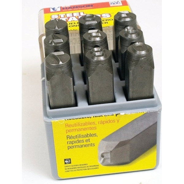 C.H. Hanson CH Hanson 20541 Standard Number Stamp Set, Steel, 9-Piece - 20541