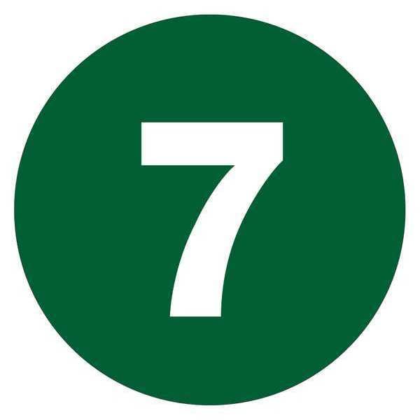 Tape Logic Tape Logic Number Labels, "7", 2" Circle, Dark Green, 500/Roll - DL6775